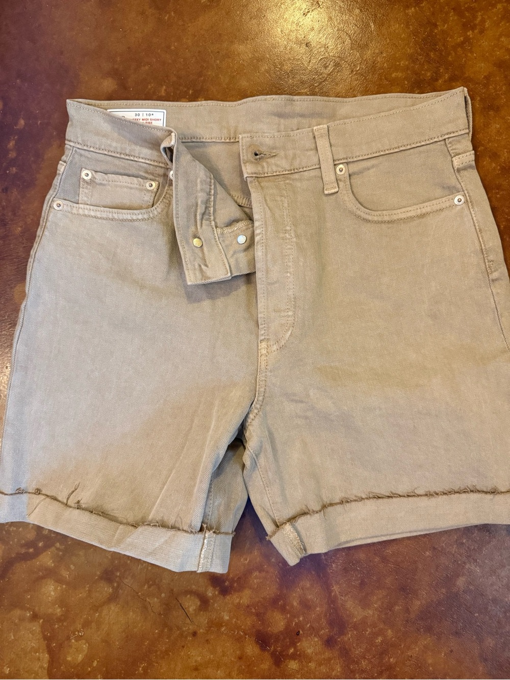 GAP Women's Taupe Denim Mid-Rise Jean Shorts